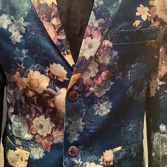 Men’s Jacquard Single Breasted Slim Fitted Suit Blazer Size 33 NWT - Picture 4 of 15